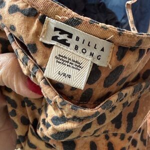 Billabong Tan and Black Animal Print Top